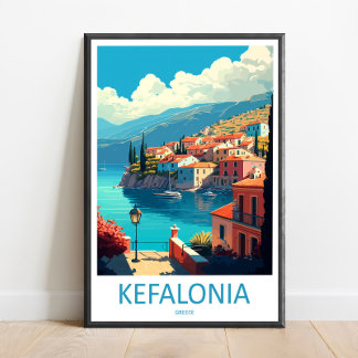 Kefalonia Travel Print Wall Art Kefalonia Greece  Poster