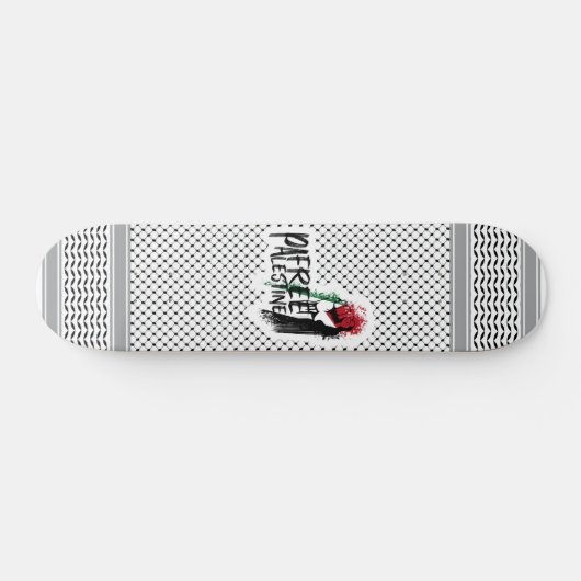 Keffiyeh Free Palestine Skateboard (Horizontal)