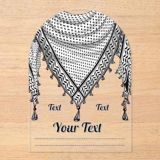 Keffiyeh palästinensischer Scarf Traditionelles Ge Acryleinladungen (Vorderseite)
