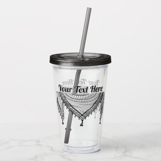 Keffiyeh palästinensischer Scarf Traditionelles Ge Acryltrinkbecher (Rückseite)