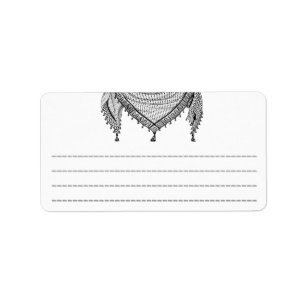 Keffiyeh palästinensischer Scarf Traditionelles Ge Adressaufkleber
