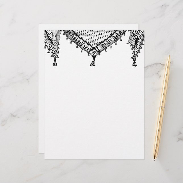 Keffiyeh palästinensischer Scarf Traditionelles Ge Briefbogen (Vorderseite/Rückseite Beispiel)