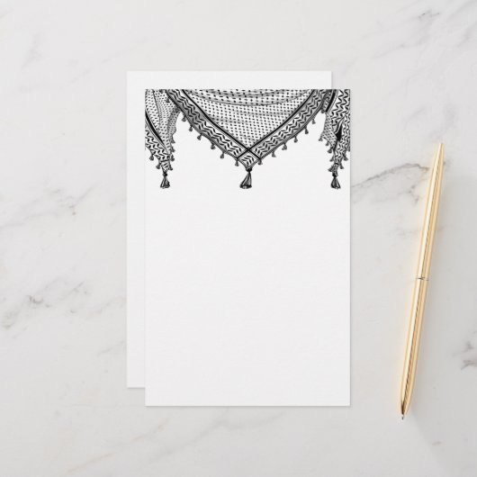 Keffiyeh palästinensischer Scarf Traditionelles Ge Briefpapier (Vorderseite/Rückseite Beispiel)