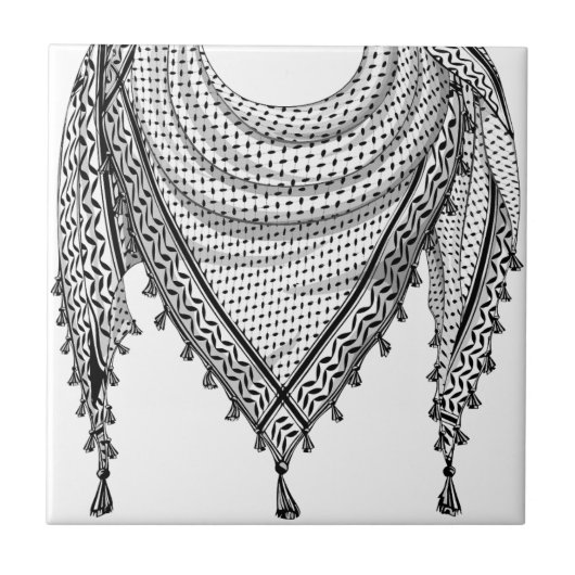 Keffiyeh palästinensischer Scarf Traditionelles Ge Fliese (Vorderseite)