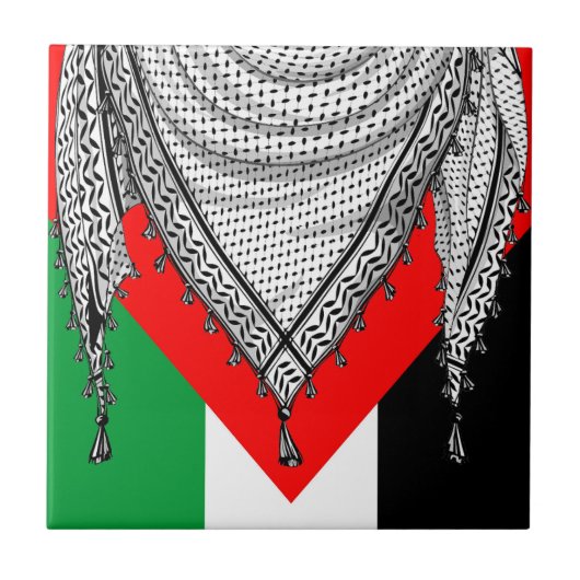 Keffiyeh palästinensischer Scarf Traditionelles Ge Fliese (Vorderseite)
