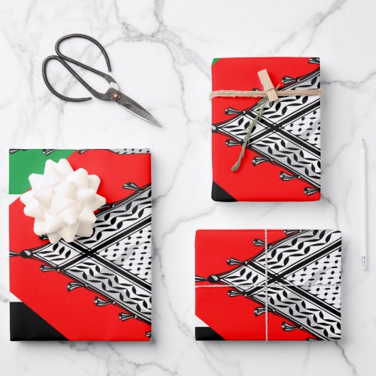 Keffiyeh palästinensischer Scarf Traditionelles Ge Geschenkpapier Set (Vorderseite)