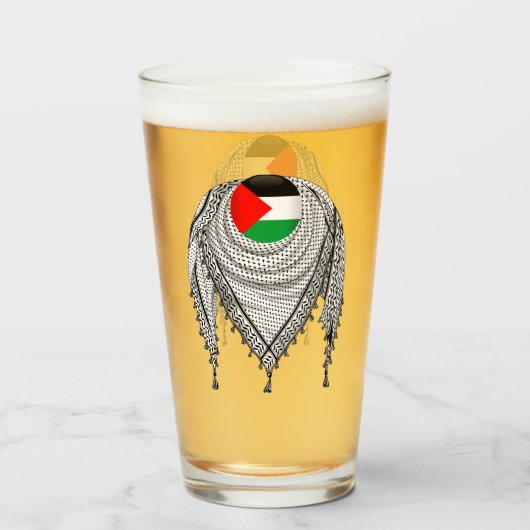Keffiyeh palästinensischer Scarf Traditionelles Ge Glas (Rückseite (gefüllt))