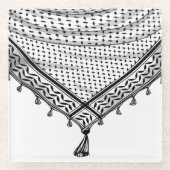 Keffiyeh palästinensischer Scarf Traditionelles Ge Glasuntersetzer (Vorderseite)