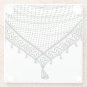 Keffiyeh palästinensischer Scarf Traditionelles Ge Glasuntersetzer (Rückseite)