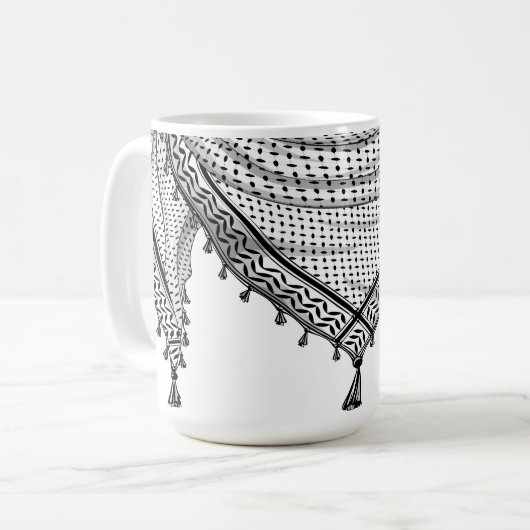 Keffiyeh palästinensischer Scarf Traditionelles Ge Kaffeetasse (Vorderseite Links)