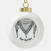 Keffiyeh palästinensischer Scarf Traditionelles Ge Keramik Kugel-Ornament (Vorderseite)