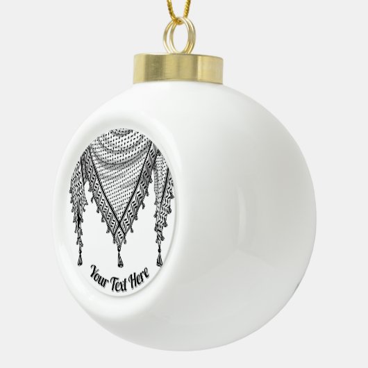 Keffiyeh palästinensischer Scarf Traditionelles Ge Keramik Kugel-Ornament (Rechts)