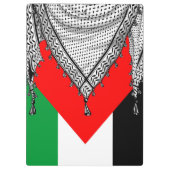Keffiyeh palästinensischer Scarf Traditionelles Ge Klemmbrett (Rückseite)