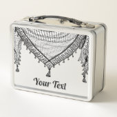 Keffiyeh palästinensischer Scarf Traditionelles Ge Metall Brotdose (Rückseite)