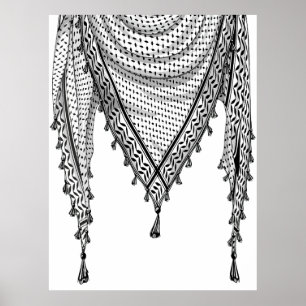 Keffiyeh palästinensischer Scarf Traditionelles Ge Poster