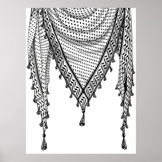 Keffiyeh palästinensischer Scarf Traditionelles Ge Poster (Vorne)