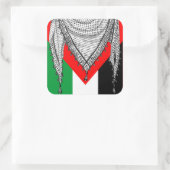 Keffiyeh palästinensischer Scarf Traditionelles Ge Quadratischer Aufkleber (Tasche)