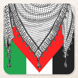 Keffiyeh palästinensischer Scarf Traditionelles Ge Rechteckiger Pappuntersetzer