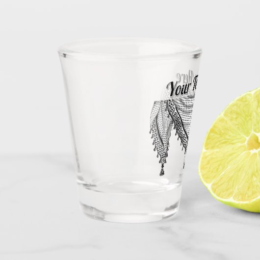 Keffiyeh palästinensischer Scarf Traditionelles Ge Schnapsglas (Links)