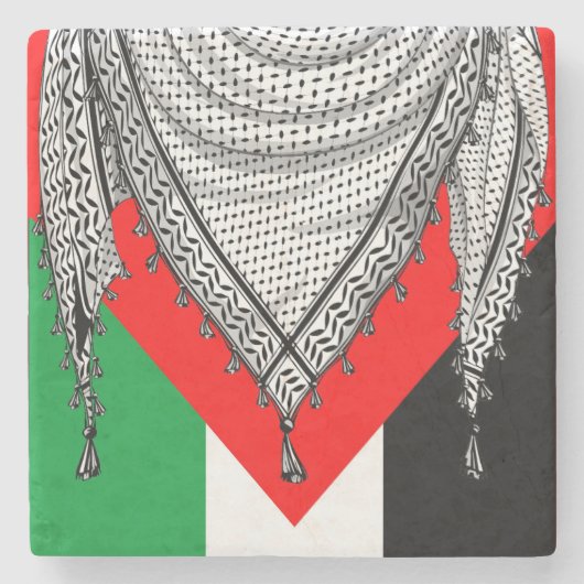 Keffiyeh palästinensischer Scarf Traditionelles Ge Steinuntersetzer (Vorderseite)