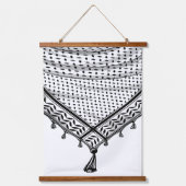 Keffiyeh palästinensischer Scarf Traditionelles Ge Wandteppich Mit Holzrahmen (Vorderseite)