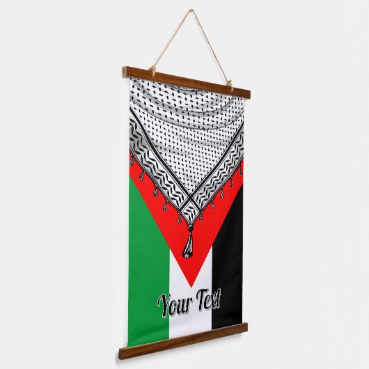 Keffiyeh palästinensischer Scarf Traditionelles Ge Wandteppich Mit Holzrahmen (Gewinkelt)