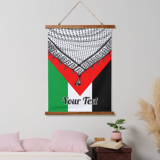 Keffiyeh palästinensischer Scarf Traditionelles Ge Wandteppich Mit Holzrahmen (Schlafzimmer)