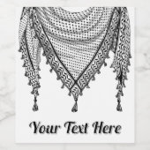 Keffiyeh palästinensischer Scarf Traditionelles Ge Weinetikett (Einzelnes Label)