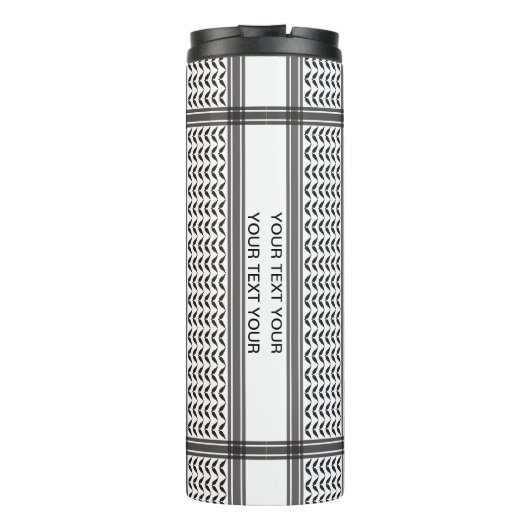 Keffiyeh Palestine Black Pattern Thermosbecher (Rückseite)