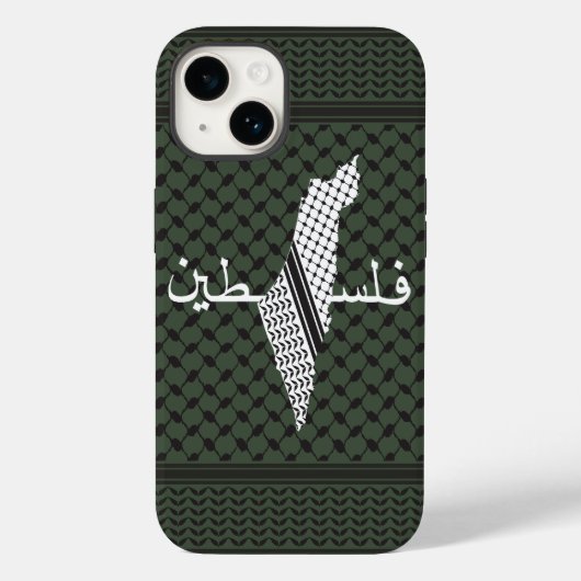Keffiyeh Palestine Pattern Green Case-Mate iPhone Hülle (Rückseite)