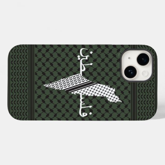 Keffiyeh Palestine Pattern Green Case-Mate iPhone Hülle (Rückseite (Horizontal))