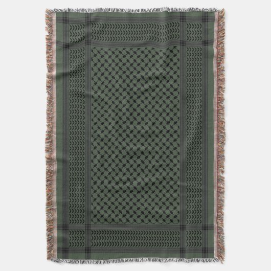 Keffiyeh Palestine Pattern Green Decke (Vorderseite Vertikal)