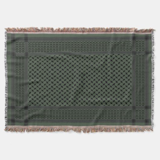 Keffiyeh Palestine Pattern Green Decke (Vorderseite)