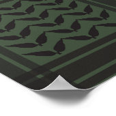 Keffiyeh Palestine Pattern Green Poster (Ecke)