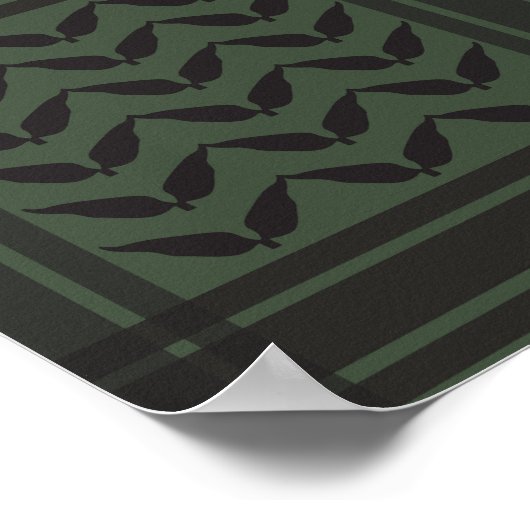 Keffiyeh Palestine Pattern Green Poster (Ecke)