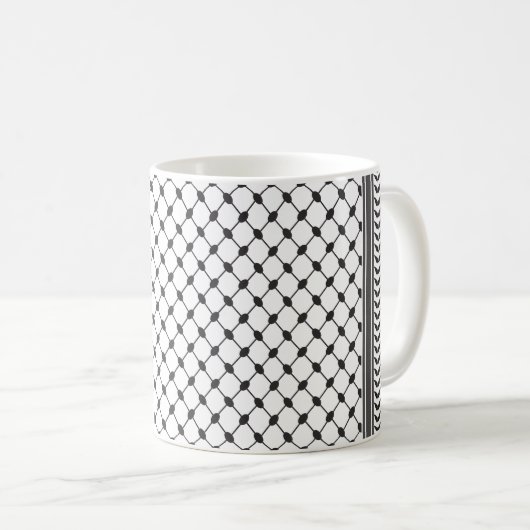 Keffiyeh Palestine Pattern Kaffeetasse (VorderseiteRechts)