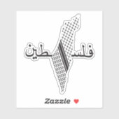 Keffiyeh Palestine Pattern Map Aufkleber (Blatt)