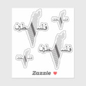 Keffiyeh Palestine Pattern Map Aufkleber (Blatt)