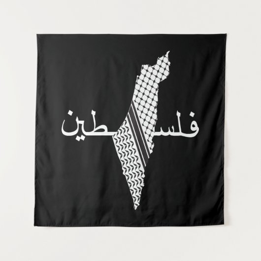 Keffiyeh Palestine Pattern Map Wandteppich (Vorderseite)