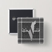 Keffiyeh Palestine Pattern White Button (Vorne & Hinten)