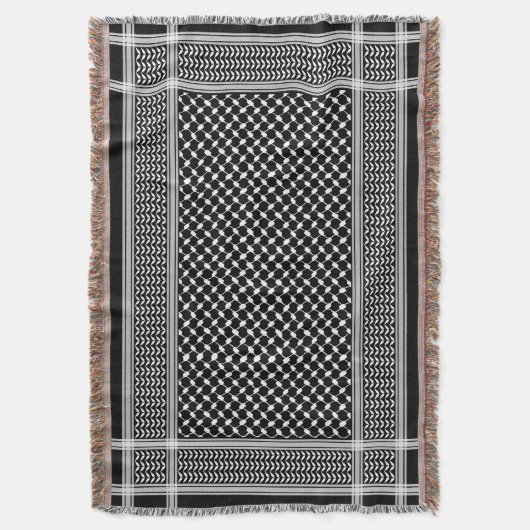 Keffiyeh Palestine Pattern White Decke (Vorderseite Vertikal)