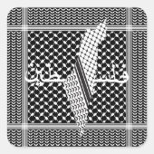 Keffiyeh Palestine Pattern White Quadratischer Aufkleber (Vorderseite)