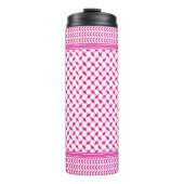 Keffiyeh Pink Palestine Pattern Thermosbecher (Vorderseite)