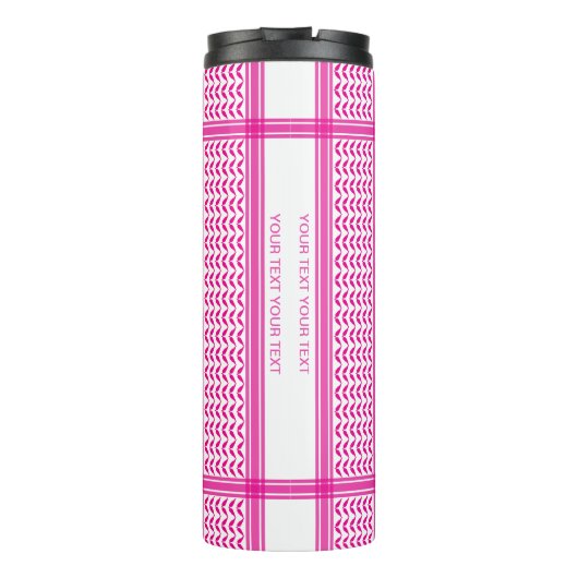 Keffiyeh Pink Palestine Pattern Thermosbecher (Rückseite)
