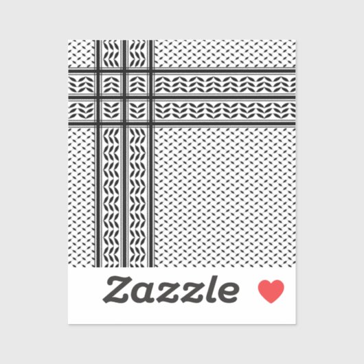 Keffiyeh-Symbol des palästinensischen Widerstandsm Aufkleber (Blatt)