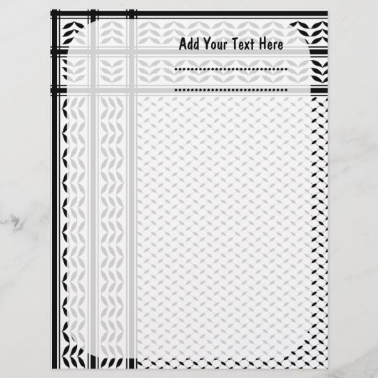 Keffiyeh-Symbol des palästinensischen Widerstandsm Briefbogen (Vorderseite)