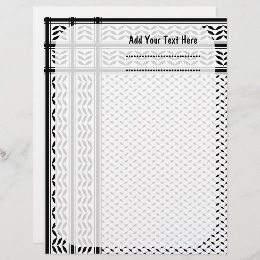 Keffiyeh-Symbol des palästinensischen Widerstandsm Briefbogen (Vorne/Hinten)