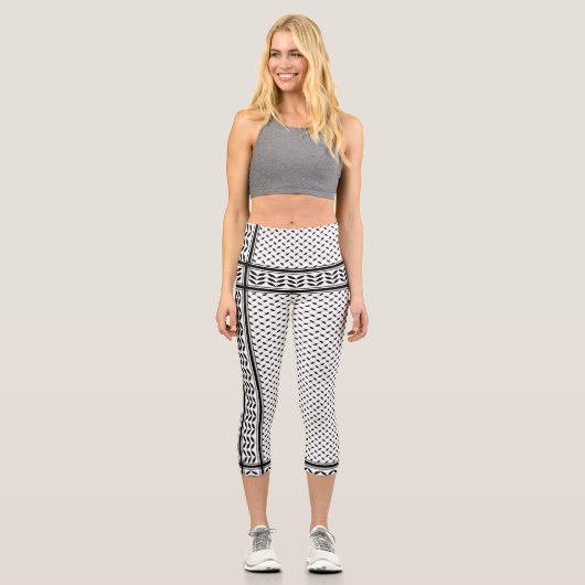 Keffiyeh-Symbol des palästinensischen Widerstandsm Capri Leggings (Vorderseite)