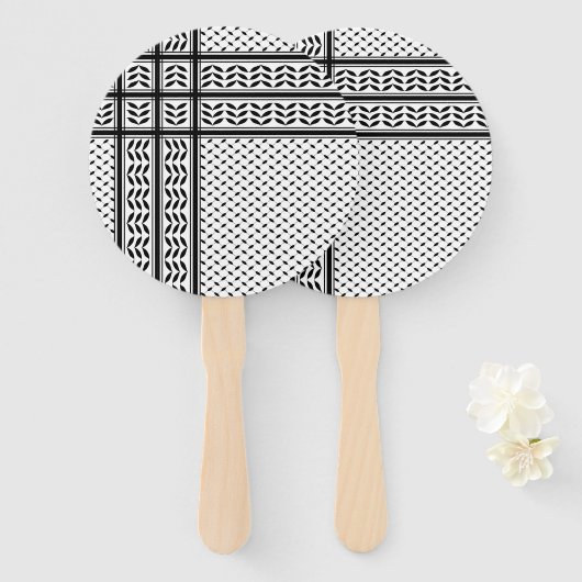 Keffiyeh-Symbol des palästinensischen Widerstandsm Fächer (Vorne und Hinten)