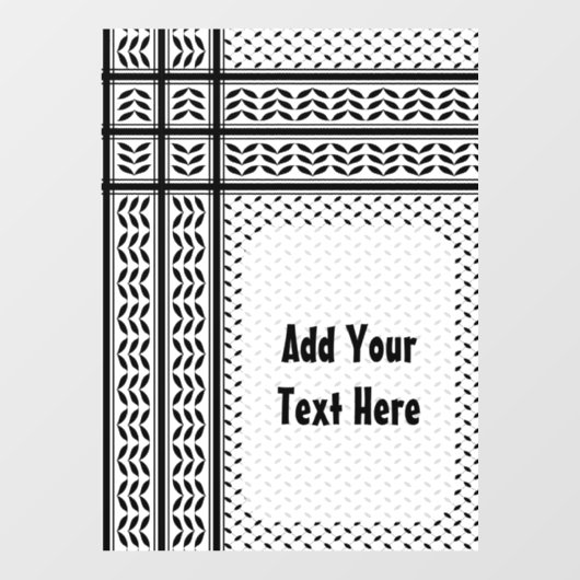 Keffiyeh-Symbol des palästinensischen Widerstandsm Fensteraufkleber (Blatt)